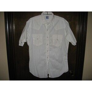 Mens Levis White Pearl Snap Western Shirt BIG E Saddlemans Label RARE SEE DESC
